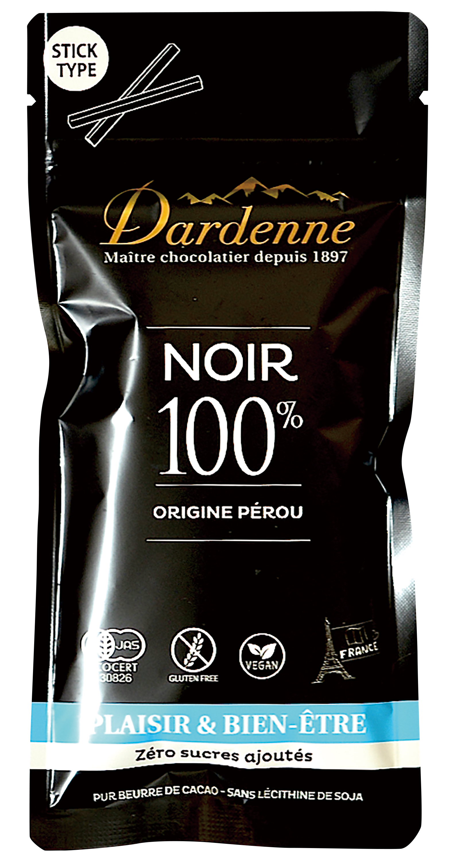【11月新商品】ダーデン有機チョコレートスティック カカオ100%【販売期間：11月1日～3月31日予定】
