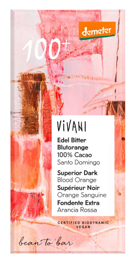 【冷蔵品】ViVANI オーガニックエキストラダークチョコレート100％withブラッドオレンジ【販売期間：4月1日～10月31日予定】
