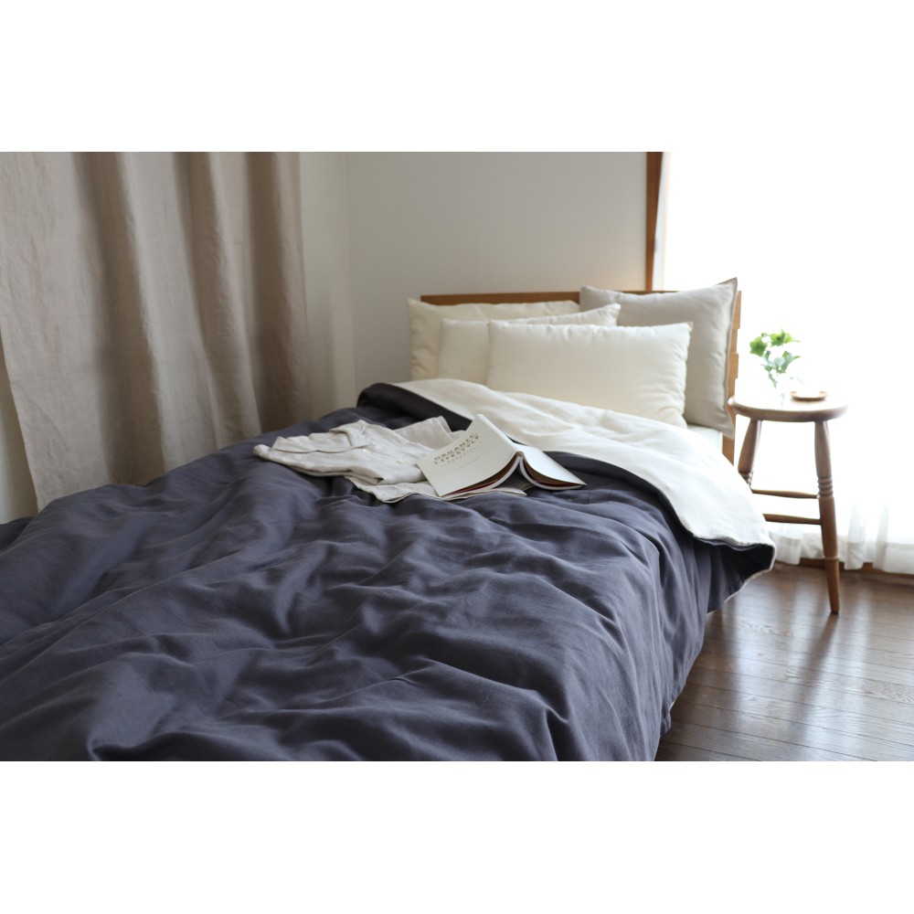 【リマ特選直送品】紡々(つむぎ)ガーゼの掛カバー　シングル　墨