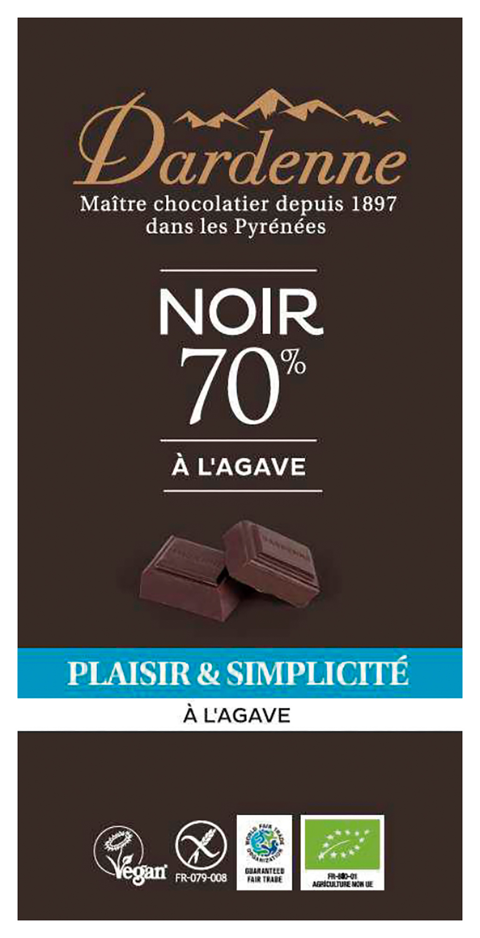 【11月新商品】ダーデン有機アガベチョコレートダーク70%