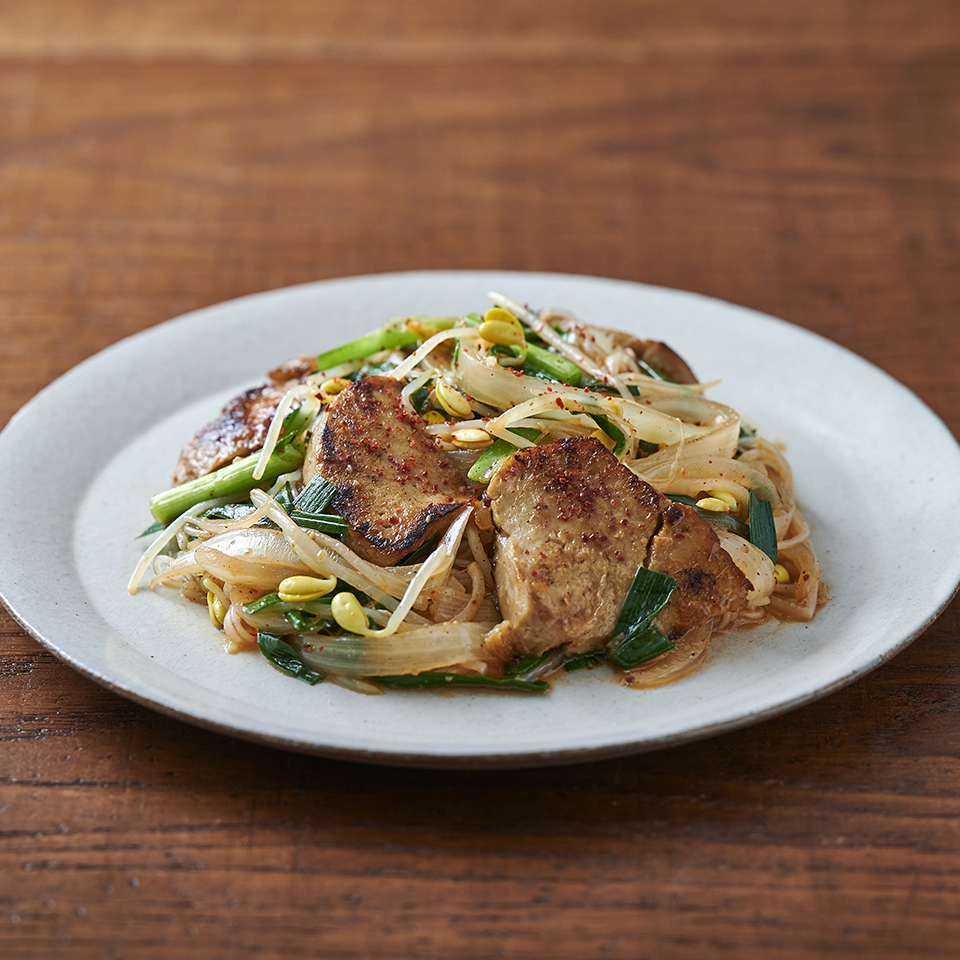 【レシピ】ベジミ－トのピリ辛キムチ炒め