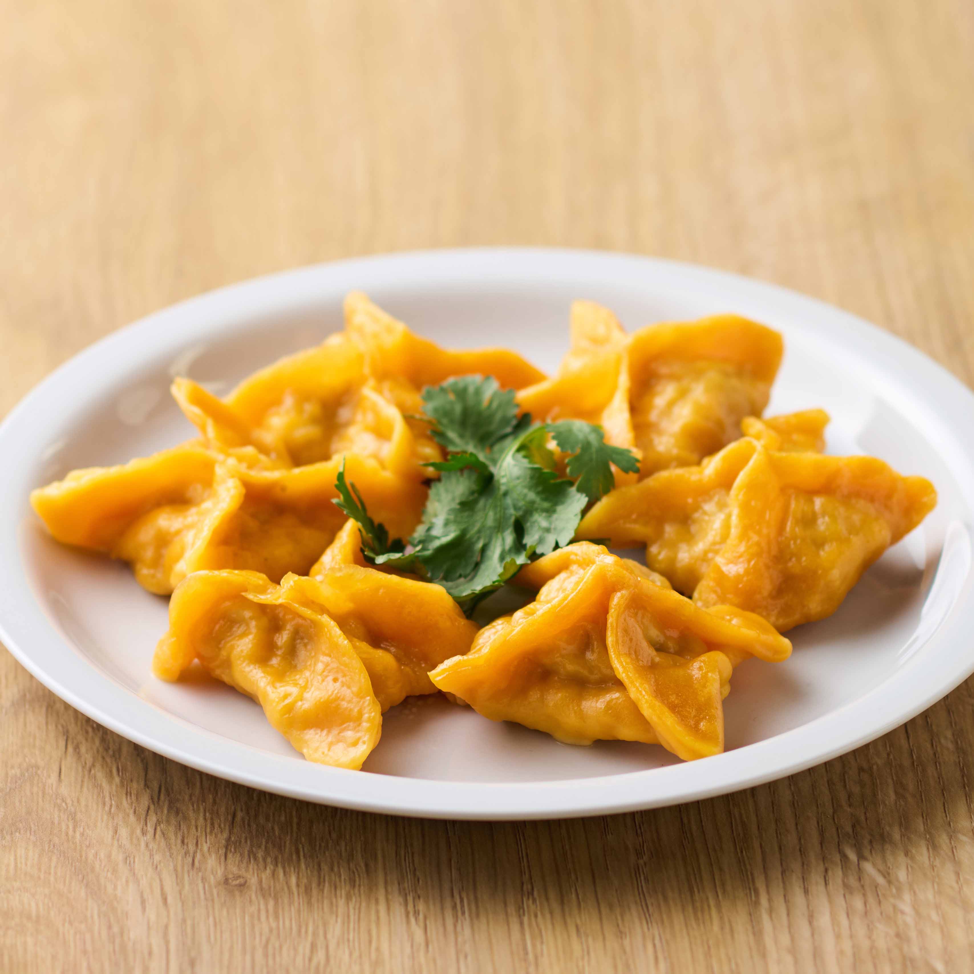 【レシピ】にんじん色の蒸し餃子